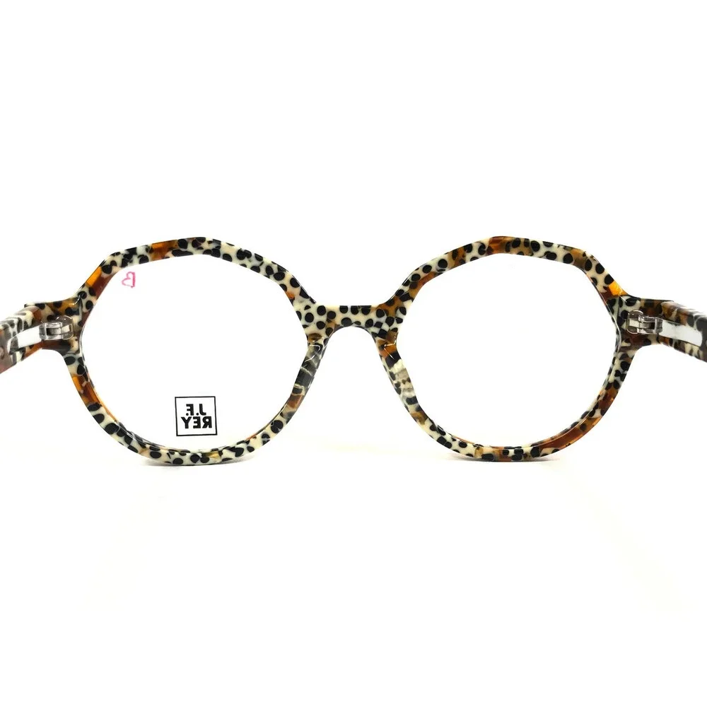 J. F. Rey Eyeglasses Frames JF1543 9460 Brown Orange Cheetah Print 51-18-140